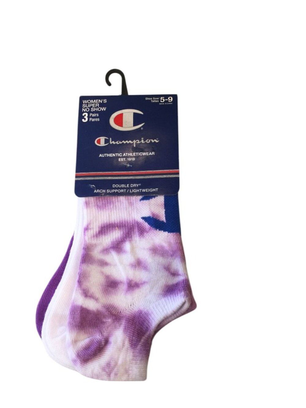 Champion Women's Size 5-9 Super No-Show Lilac Set of 3